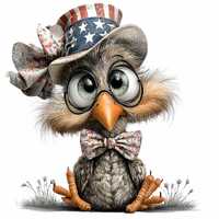 15 PNG Owl Clipart Vintage Illustration &ndash; Whimsical Patriotic Animal for Nursery Kids Room Pri