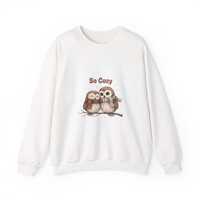 Cozy Owls Illustration Sweatshirt | cute winter animal, cozy woodland winter