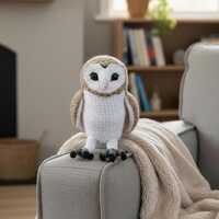 Realistic Barn Owl Amigurumi Pattern &ndash; Brown White Crochet Owl PDF Plush Toy &ndash; Stuffed B