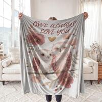 Owl Always Love You Minky Blanket For Couples, Valentines Day Gift, Sentimental Owl Art Throw Blanke