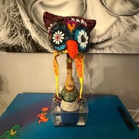 Owl Beanie, Bright festival hat, Party Owl hat