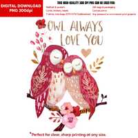 Cute Owl Valentine PNG &ndash; Pink Red Coquette Love Design, Girly Retro Valentine Clipart