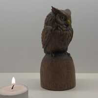 Wood Owl Sculpture