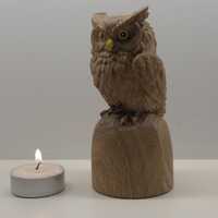 Wood Owl Sculpture