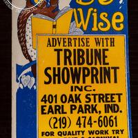 Vintage &ldquo;Be Wise&rdquo; Owl Advertising Broadside by Tribune Showprint