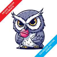 Wise Owl with Lollipop Colored Clipart Bundle | EPS, SVG, PNG | Instant Digital Download