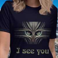 Dark Crop Tee — Owl Eyes Graphic Shirt, Dark Apparel