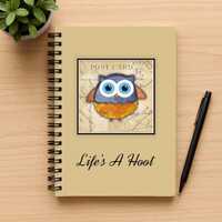 Owl Design Spiral Notebook, 5 x 7 inches, Lined Pages