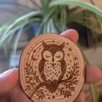Personalized Recovery Coin | Wise Owl Wood Coin| AA Token | Sober Gift |