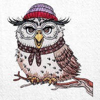 Reading Owl With Glasses Machine Embroidery Design Wise Owl Embroidery Pattern Reading Owl Embroider
