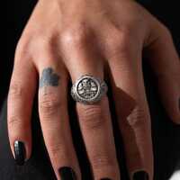 Silver Owl Ring Men 925 Sterling Silver, Handmade Unisex Masonic Jewelry, Athena Wisdom Signet, Anci