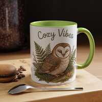 Whimsical Owl Mug | Autumn Woodland Coffee Cup | Illustrated Fall Gift for Her