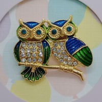 Broche bijou Hibou, broche avec Strass, accessoire de mode, id&eacute;e cadeau, style vintage
