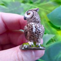 Handmade Lesser Horned Owl Figurine