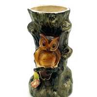 Handpainted Owl Vase - Vintage