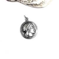 Handmade Sterling Silver 925 Ancient Greek Athena Owl Pendant