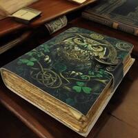 Leather Owl Grimoire Journal: Handmade Witchcraft Spell Book Book of Shadows