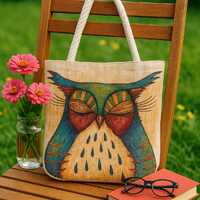 Handmade Gobelin Shoulder Bag &ndash; Owl Motif &ndash; Woven Tapestry Art Bag &ndash; One of a Kind