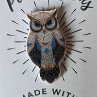 Celestial Owl Plastic Lapel Pin