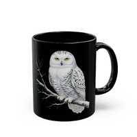 Snowy Owl Mug | Black Ceramic Owl Coffee Cup