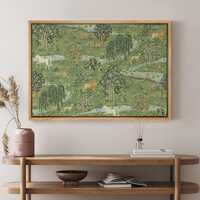 Owl & Willow by William Morris, Framed Medieval Garden Animal Wall Art, Fantasy Woodland Canvas