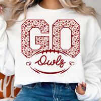 Go Owls PNG, Valentine Varsity Heart Football, School Spirit Graphic (Digital Download)