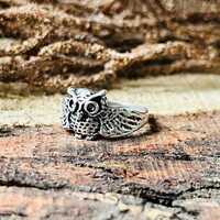 Handmade Owl Ring | Gothic Owl Ring | Bohemian Men Ring | Owl Mens Ring