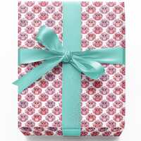 Pink Heart Owls Wrapping Paper | Valentine Gift Wrap Roll