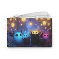 Night Owls Faux Leather Wrist Clutch | Fantasy Critters