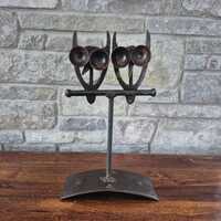 Owl Metal Sculpture &ndash; Owl Art, Reclaimed Antique, Rustic Garden & Outdoor Art