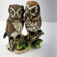 Porcelain Figurine of Two Owls