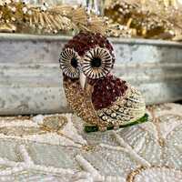 Rhinestone Hinged Owl Cuff: Boho Hoot Owl Bracelet