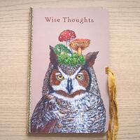 Vintage Inspired Wise Thoughts Owl Upcycled Artisan Journal/Notebook, Creative Journal, Lined Notebo
