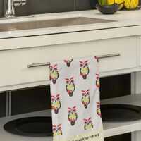 Chi O Owl - It's Chi-O'Clock Somewhere Cotton Twill Tea Towel - Rush, Bid Day, Initiation, B