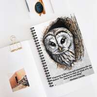 Barn Owl  Notebook | Abraham Lincoln Quote Spiral Notebook 118 pages 59 sheets
