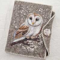Notebook owl, Owl notebook felted
