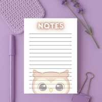 Owl A6 &ldquo;Notes&rdquo; notepad made by hand
