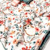 Owl and Floral Minky Lovey Blanket | Baby Girl Nursery Decor