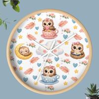 Owl Teacup Clock - Whimsical Pastel Nursery Decor