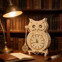 3D Wooden Owl Clock Puzzle &ndash; DIY Mechanical Desk Decor