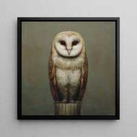 Barn Owl Oil Painting &ndash; Original Handmade Art
