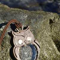 Is your necklace a magnifying glass or an owl-themed accessory? For you, a combination of padauk woo