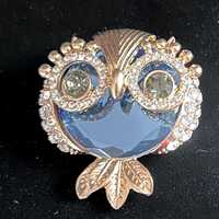 Beautiful Jeweled Blue Owl bag charm/Rubber beach bag/Tote/Multipurpose