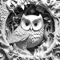 3D Laser Engraved Plaque  -  Owl