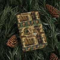 Antique Owl Book Lover Wrapping Paper | Anton Seder Holiday Gift Wrap Roll