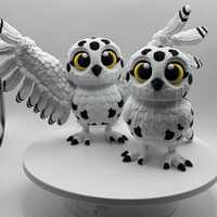 Flexi Owl Figure | Articulated 3D Printed Owl Toy, Quirky Desk Decor, Fidget Animal, Owl Collectible