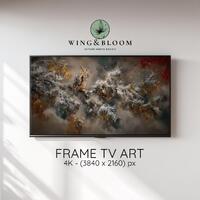 Winter Owl Frame TV Art, Moody Wildlife Wall Decor, Rustic Snowy Forest Painting, Farmhouse Style Wi