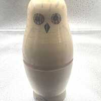Hand Painted Wooden Snow Owl Nesting Dolls, Matryoshka Set of Wooden Owls