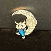 Beautiful Exquisite Owl in Moon Rhinestone Crystal bag charm/Rubber beach bag/Tote/Multipurpose