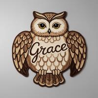 Personalized Owl Wool Area Rug with Name Design for Kids Room Nursery